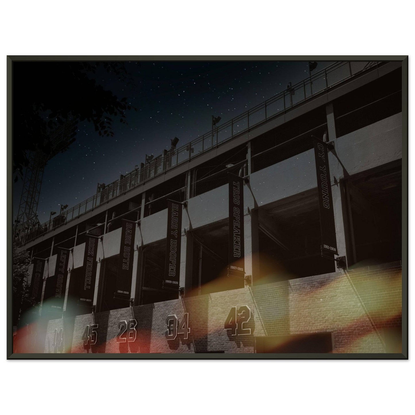 Fenway Galaxy Red Sox Hall of Famer Semi-Glossy Paper Metal Framed Boston Massachusetts Wall Art Home Office Business Commercial Decor Pixio.Co - Pixio.Co