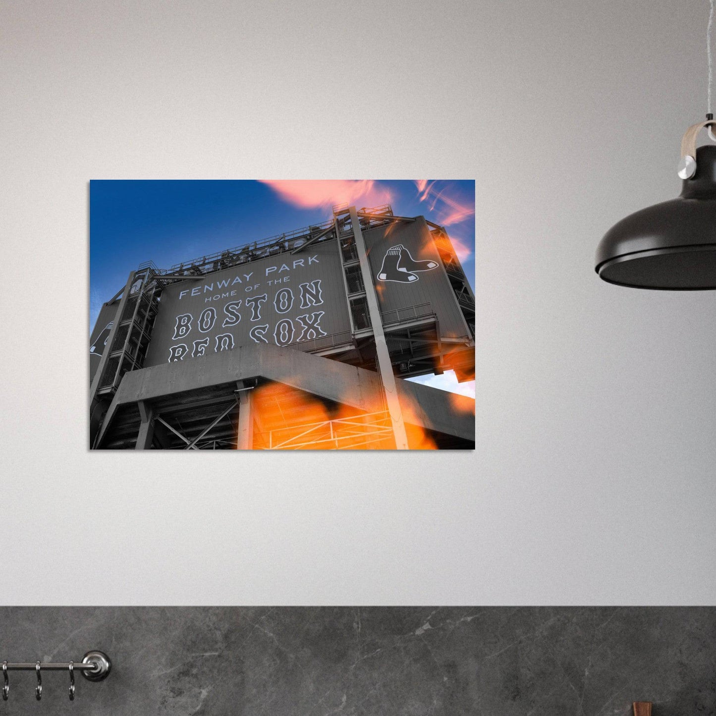 Fenway Home of Boston Sun Burst Matte Paper Poster Massachusetts Red Sox Wall Art Home Office Business Commercial Decor Pixio.Co - Pixio.Co