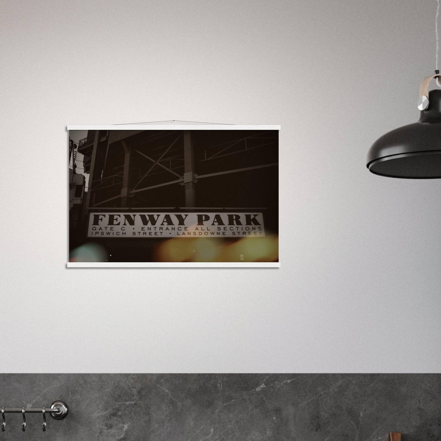 Fenway Lansdowne Classic Paper Poster with Hanger Boston Massachusetts Red Sox Wall Art Home Office Business Commercial Decor Pixio.Co - Pixio.Co
