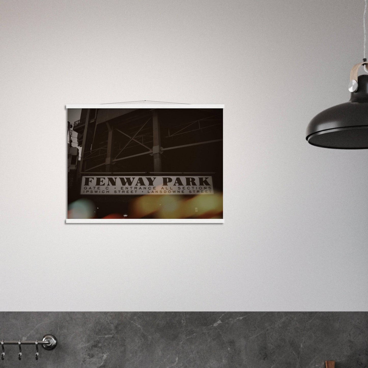Fenway Lansdowne Classic Paper Poster with Hanger Boston Massachusetts Red Sox Wall Art Home Office Business Commercial Decor Pixio.Co - Pixio.Co