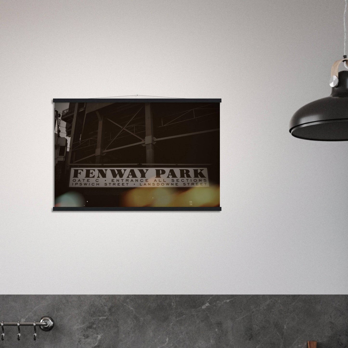 Fenway Lansdowne Classic Paper Poster with Hanger Boston Massachusetts Red Sox Wall Art Home Office Business Commercial Decor Pixio.Co - Pixio.Co