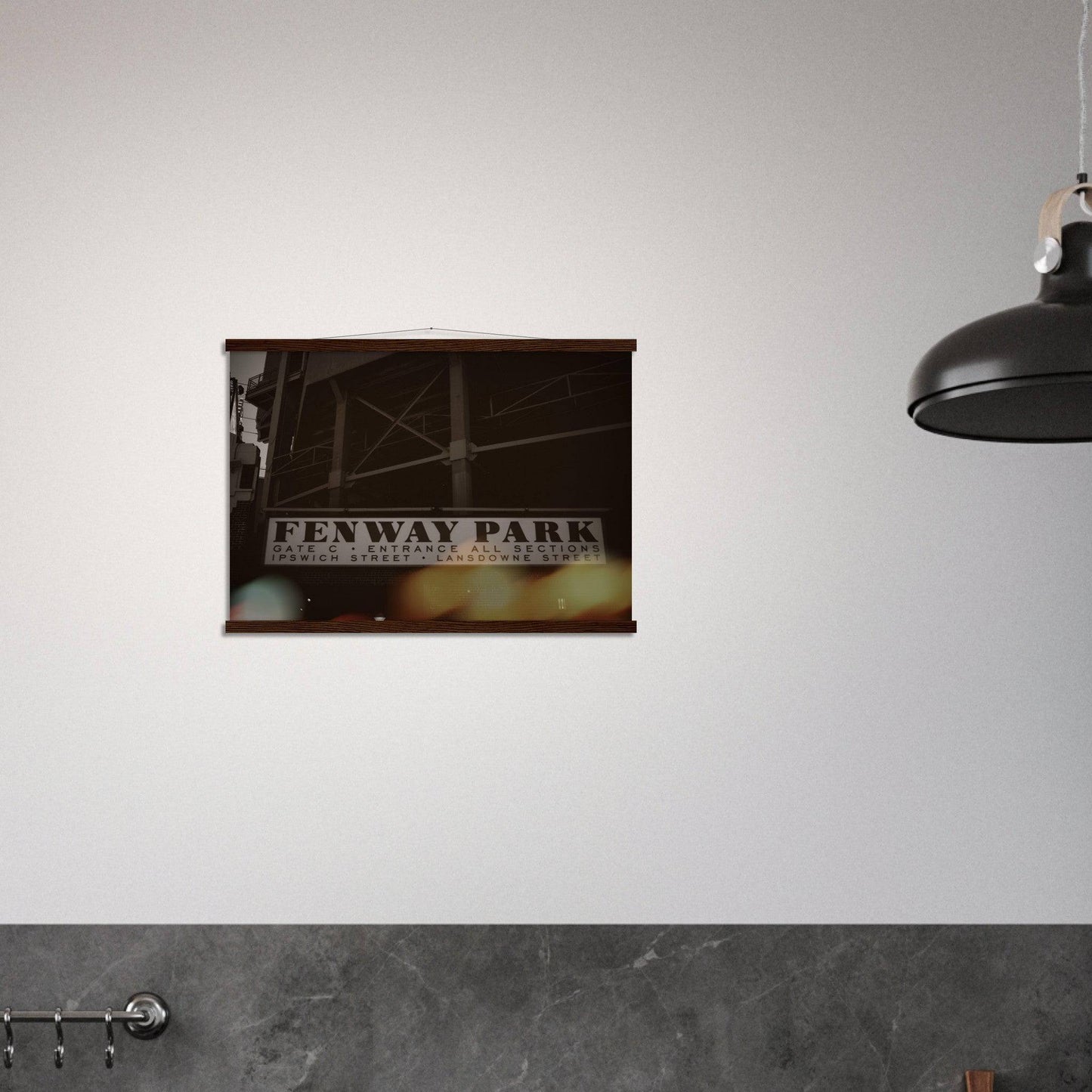 Fenway Lansdowne Classic Paper Poster with Hanger Boston Massachusetts Red Sox Wall Art Home Office Business Commercial Decor Pixio.Co - Pixio.Co