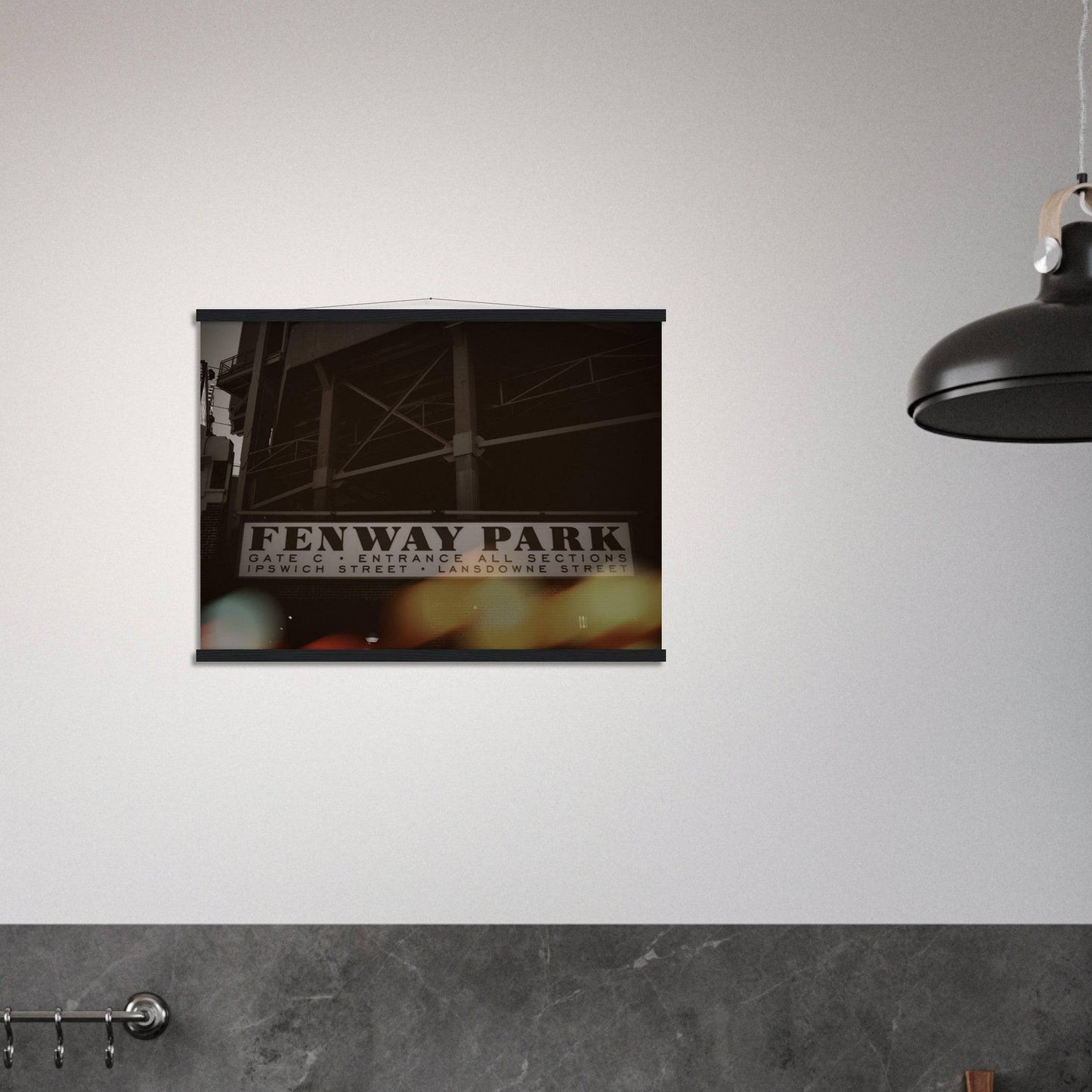 Fenway Lansdowne Classic Paper Poster with Hanger Boston Massachusetts Red Sox Wall Art Home Office Business Commercial Decor Pixio.Co - Pixio.Co
