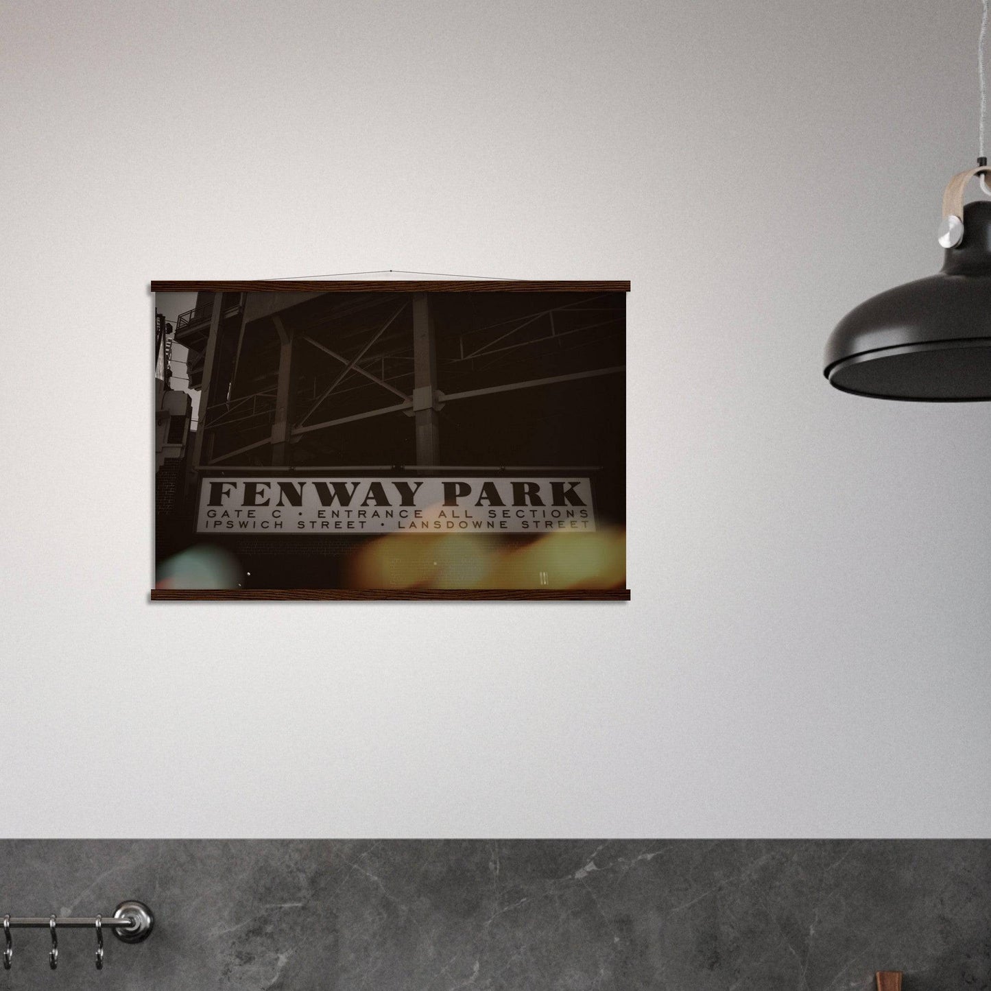 Fenway Lansdowne Classic Paper Poster with Hanger Boston Massachusetts Red Sox Wall Art Home Office Business Commercial Decor Pixio.Co - Pixio.Co