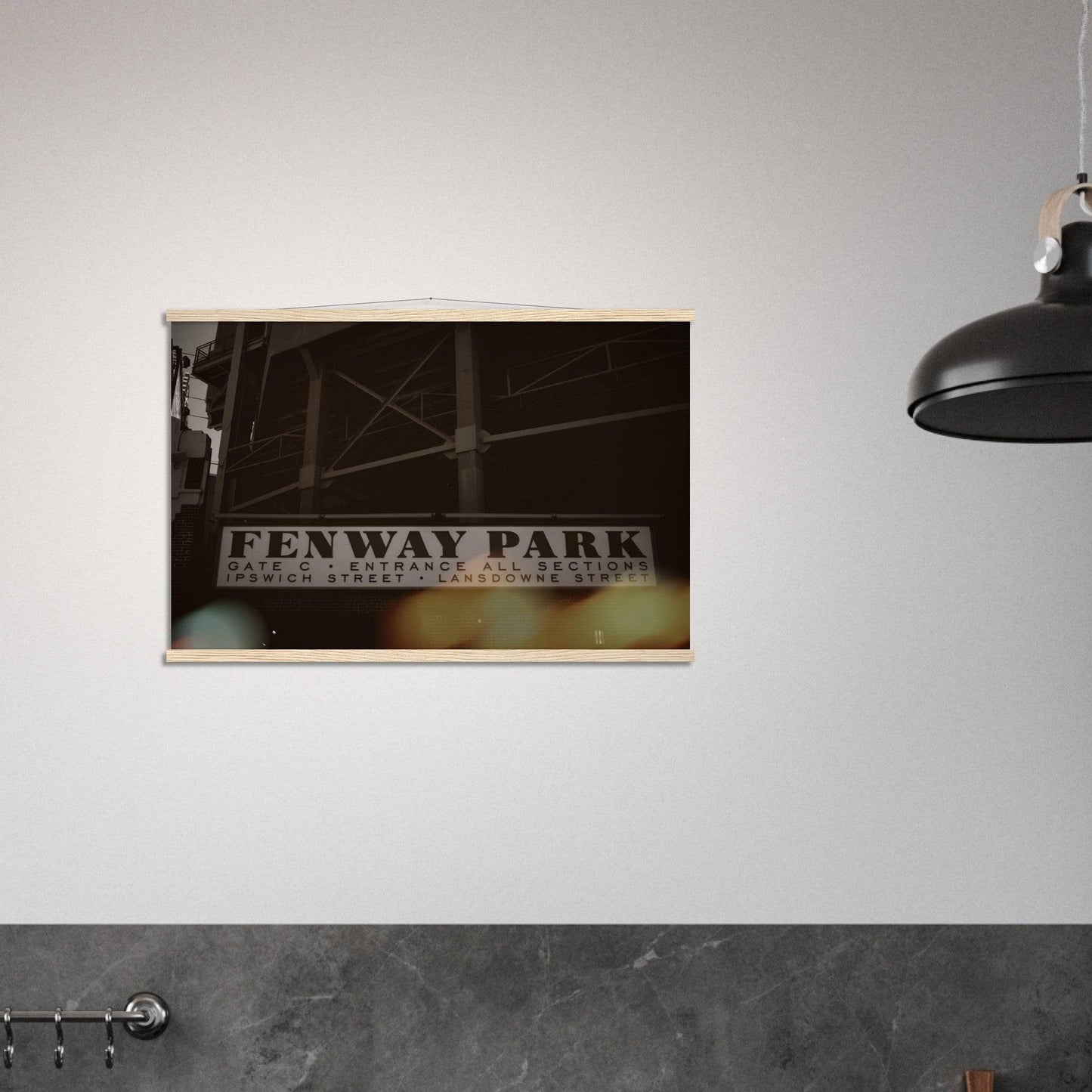 Fenway Lansdowne Classic Paper Poster with Hanger Boston Massachusetts Red Sox Wall Art Home Office Business Commercial Decor Pixio.Co - Pixio.Co