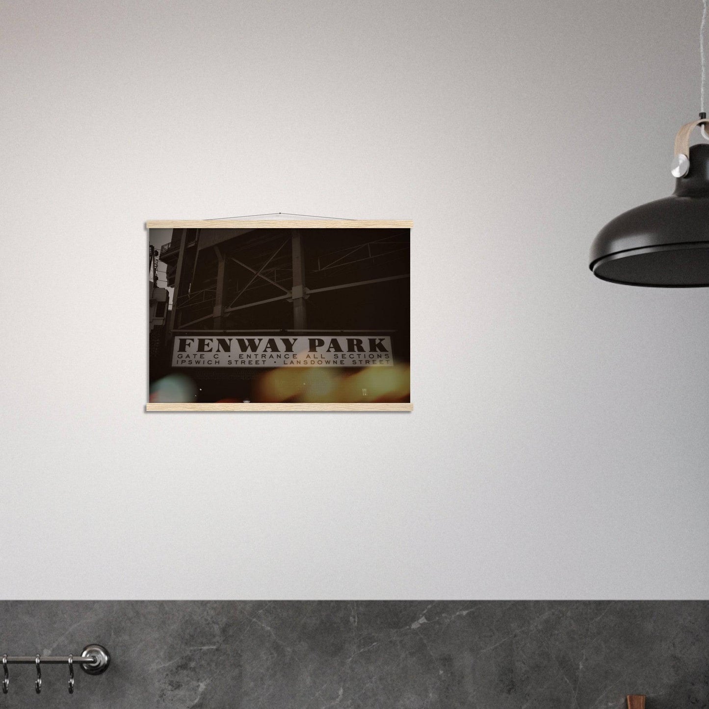Fenway Lansdowne Classic Paper Poster with Hanger Boston Massachusetts Red Sox Wall Art Home Office Business Commercial Decor Pixio.Co - Pixio.Co