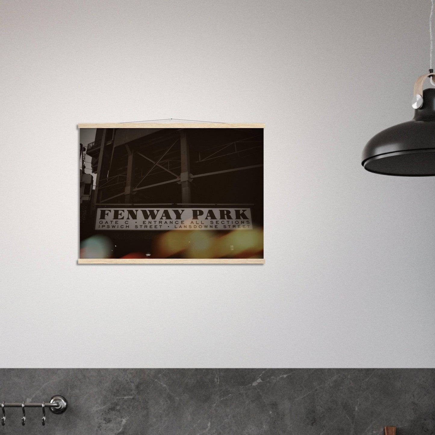Fenway Lansdowne Classic Paper Poster with Hanger Boston Massachusetts Red Sox Wall Art Home Office Business Commercial Decor Pixio.Co - Pixio.Co