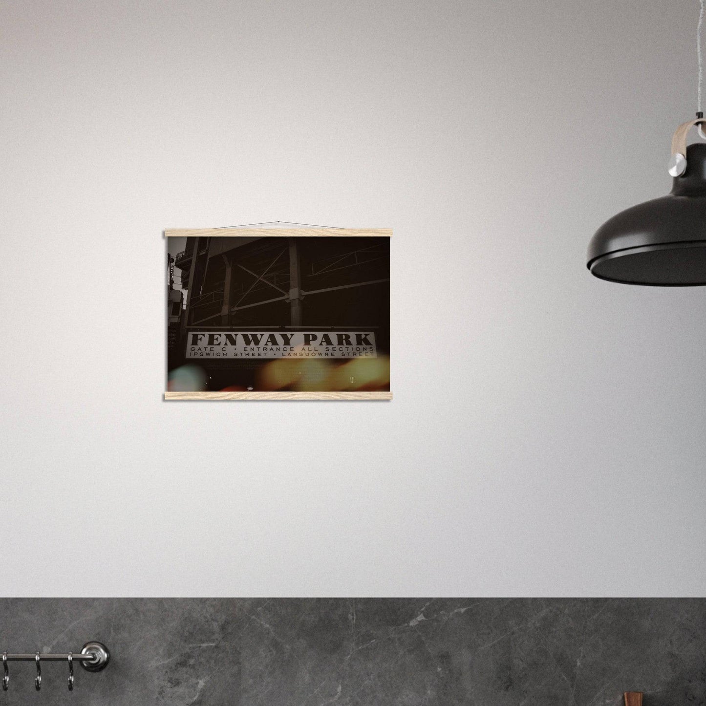 Fenway Lansdowne Classic Paper Poster with Hanger Boston Massachusetts Red Sox Wall Art Home Office Business Commercial Decor Pixio.Co - Pixio.Co