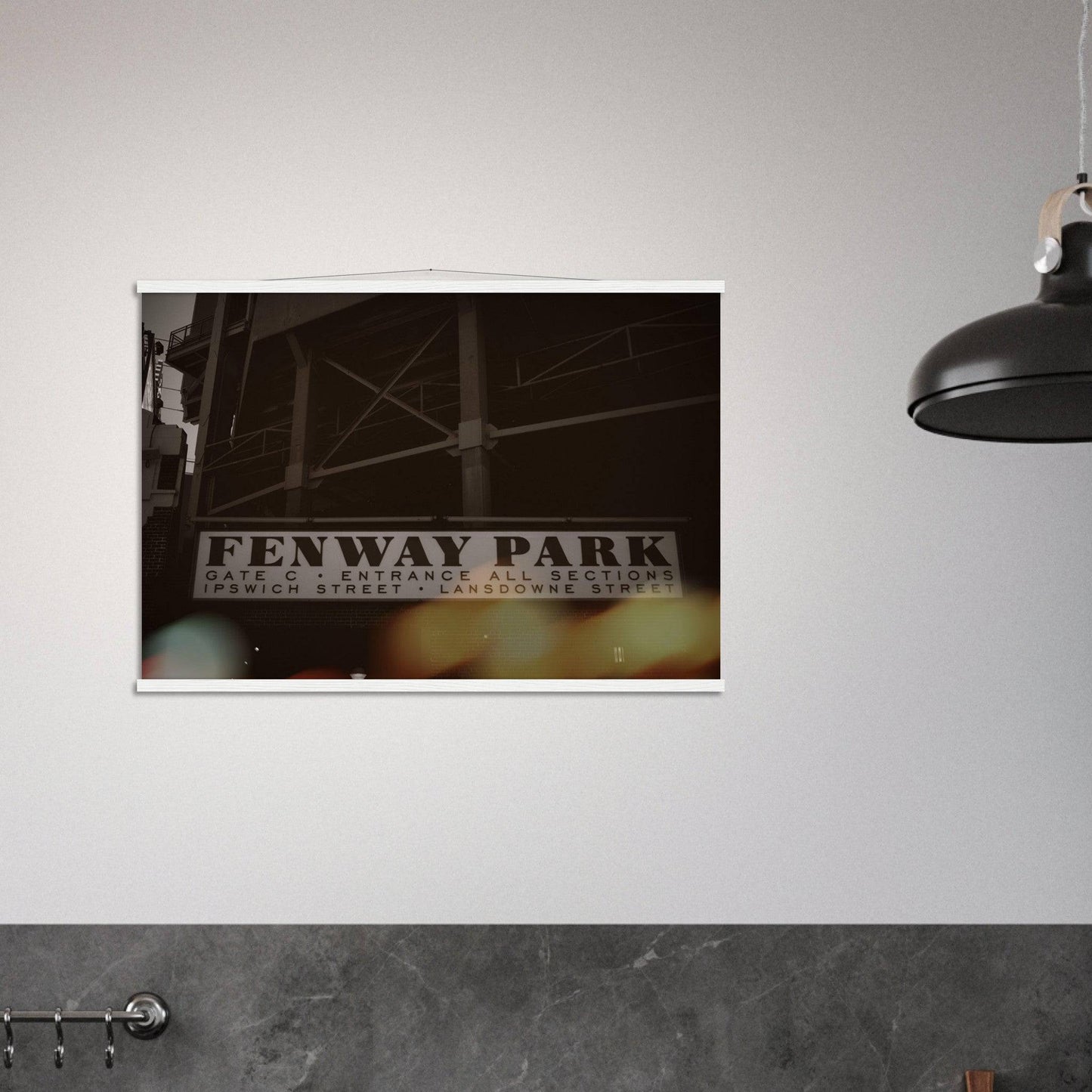 Fenway Lansdowne Classic Paper Poster with Hanger Boston Massachusetts Red Sox Wall Art Home Office Business Commercial Decor Pixio.Co - Pixio.Co