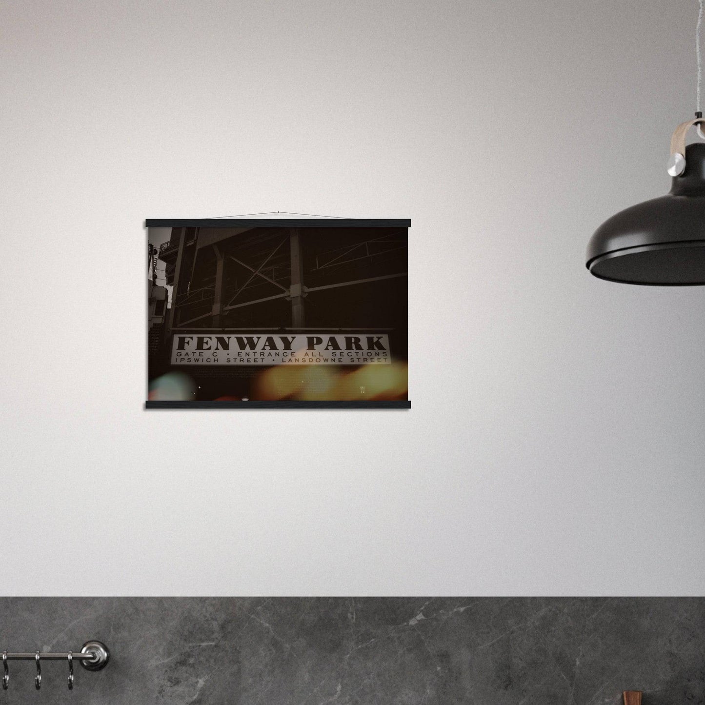 Fenway Lansdowne Classic Paper Poster with Hanger Boston Massachusetts Red Sox Wall Art Home Office Business Commercial Decor Pixio.Co - Pixio.Co