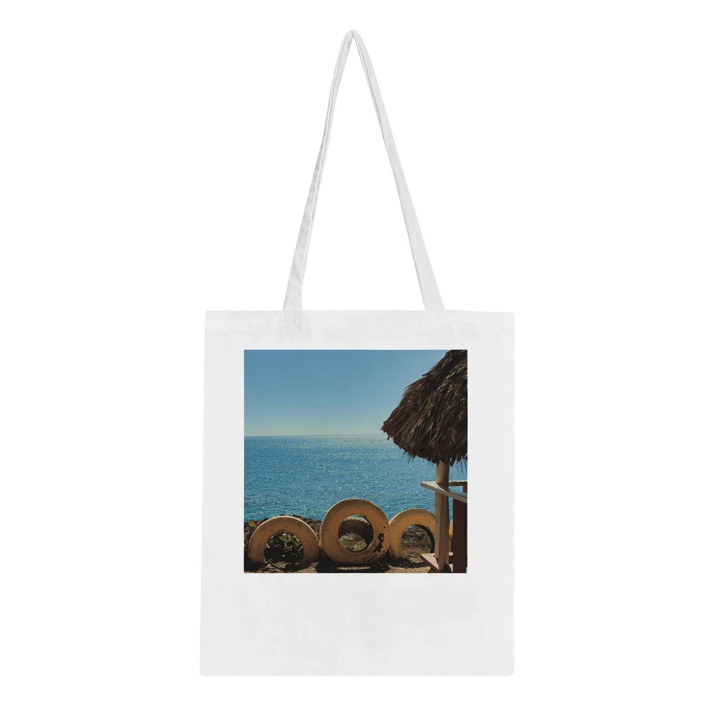 Beach and Tire Classic Tote Bag Caribbean Art Tropical Eco Pixio.Co - Pixio.Co