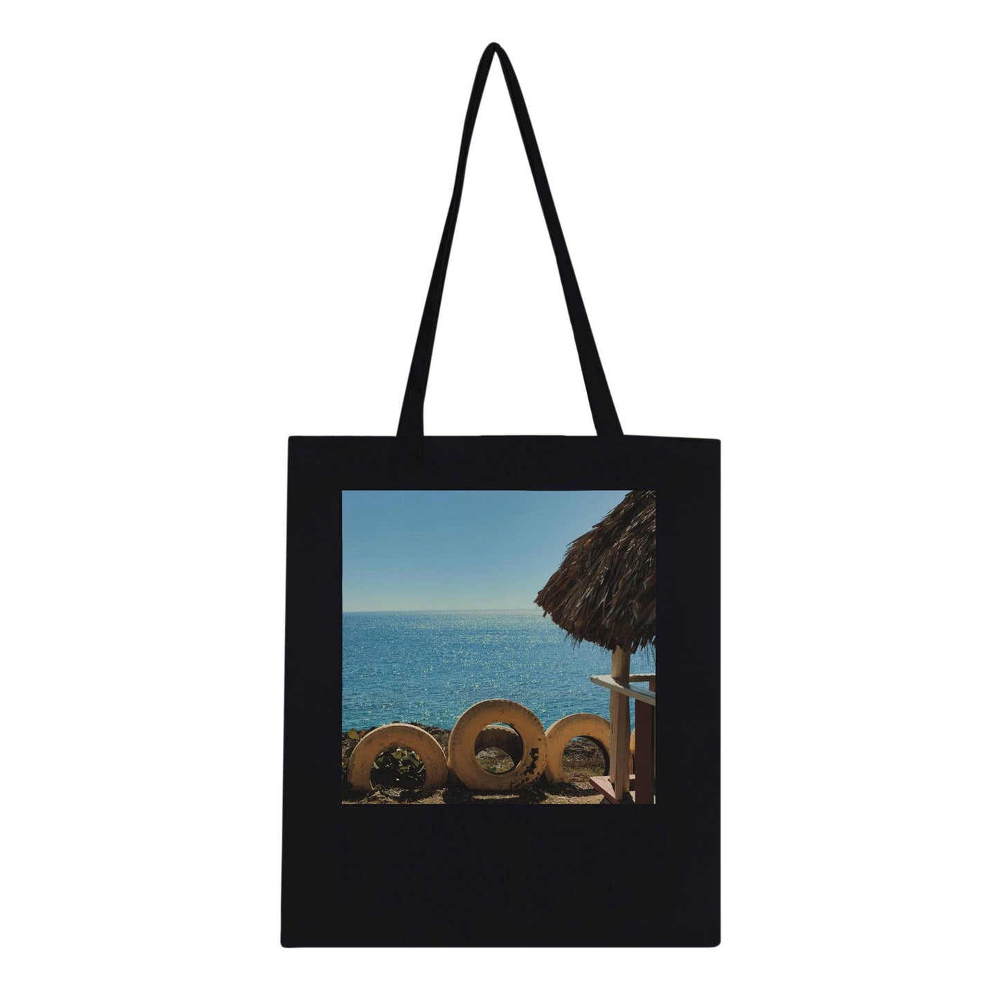 Beach and Tire Classic Tote Bag Caribbean Art Tropical Eco Pixio.Co - Pixio.Co