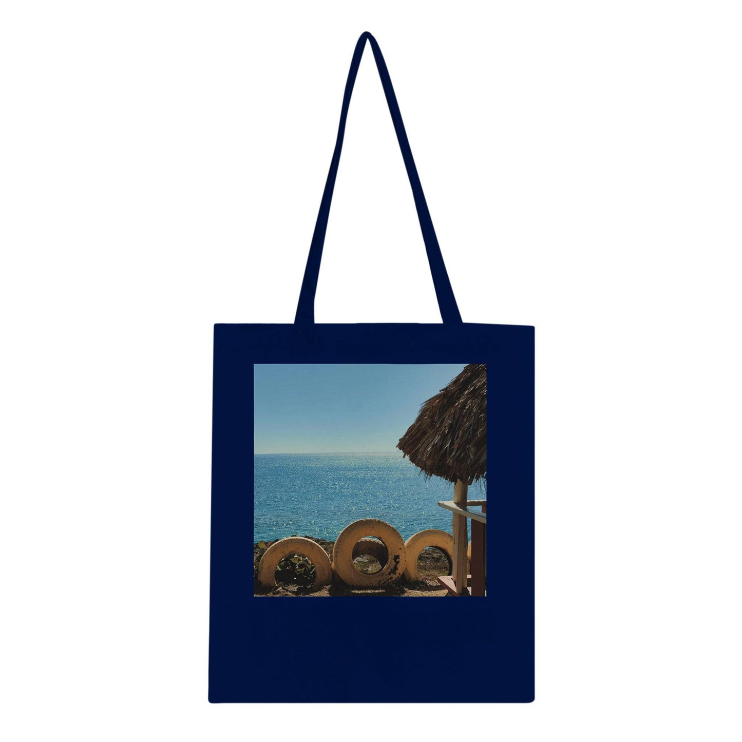 Beach and Tire Classic Tote Bag Caribbean Art Tropical Eco Pixio.Co - Pixio.Co