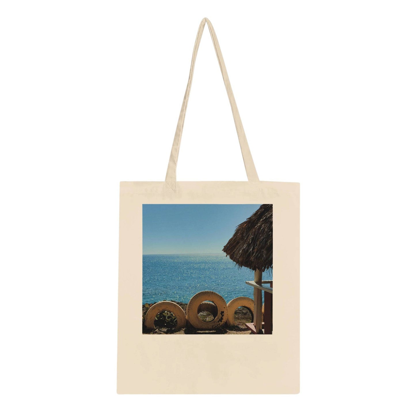 Beach and Tire Classic Tote Bag Caribbean Art Tropical Eco Pixio.Co - Pixio.Co
