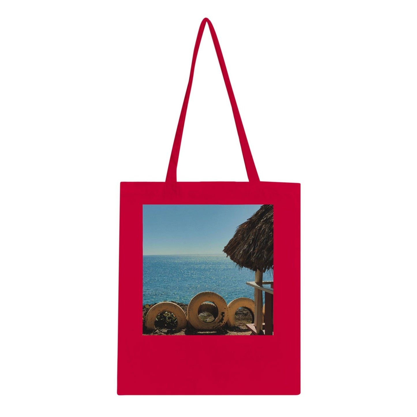 Beach and Tire Classic Tote Bag Caribbean Art Tropical Eco Pixio.Co - Pixio.Co