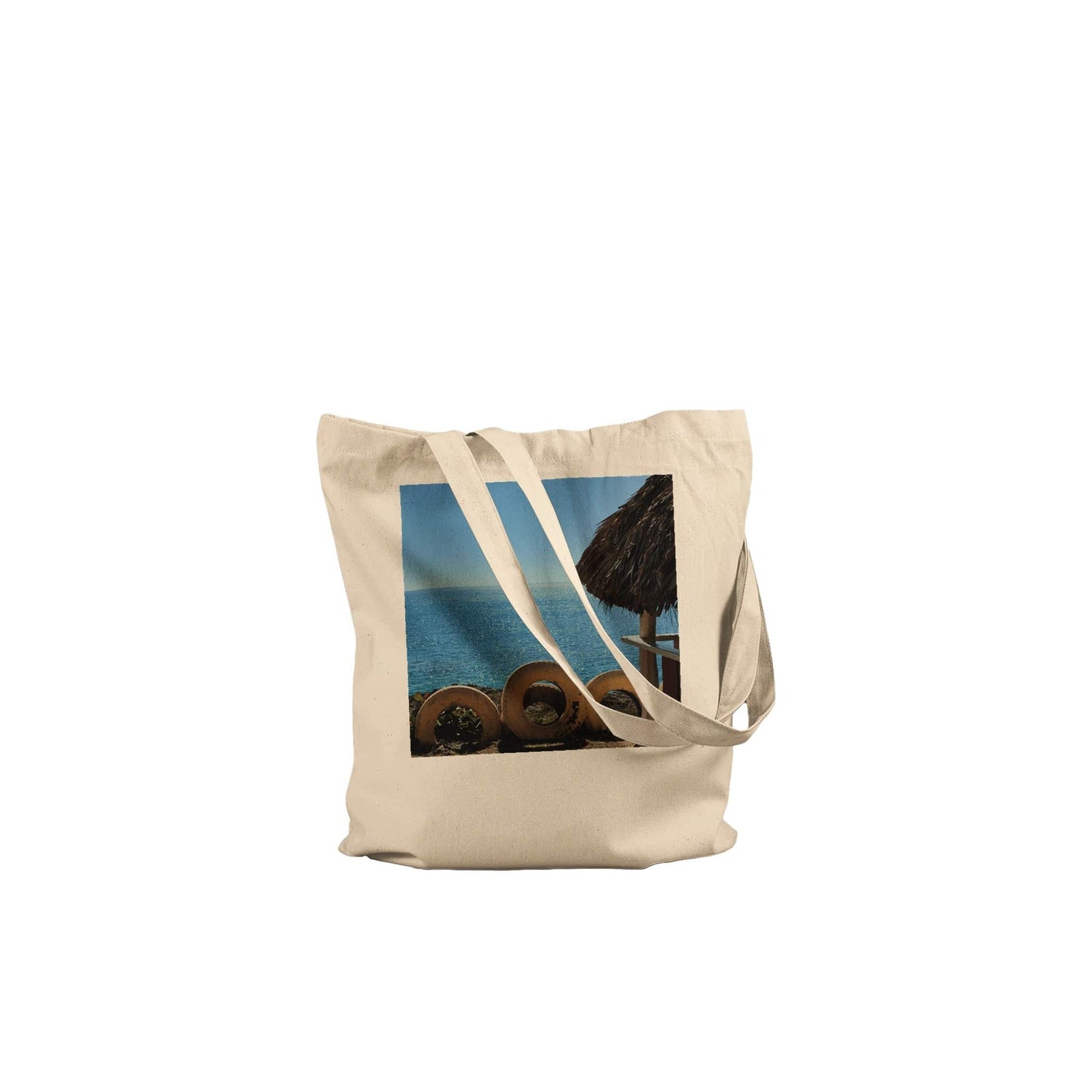 Beach and Tire Premium Tote Bag Caribbean Art Tropical Eco Pixio.Co - Pixio.Co