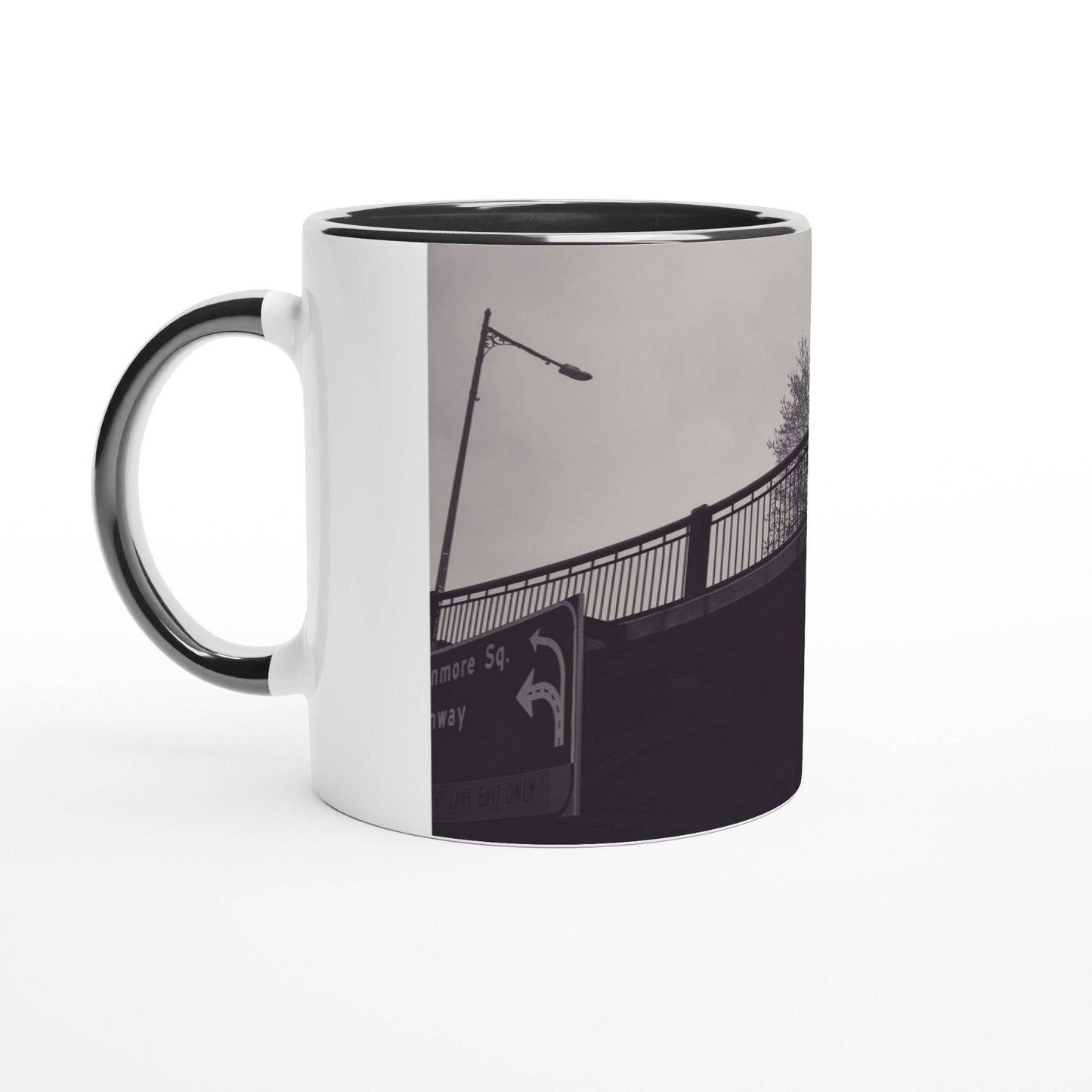 Boston Storrow Drive Black and White 11oz Ceramic mug Massachusetts art Pixio.Co - Pixio.Co