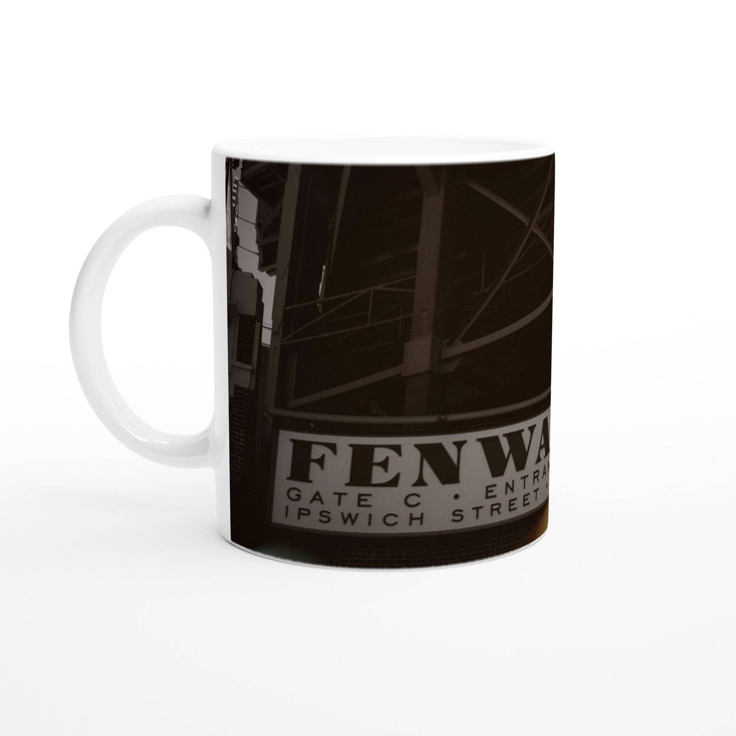 Fenway Lansdowne White 11oz Ceramic Coffee Mug Massachusetts Red Sox Art Pixio.Co - Pixio.Co