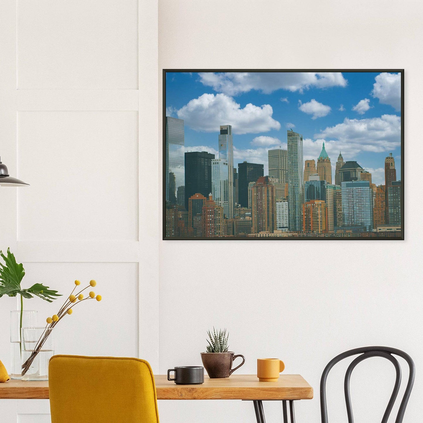 NYC Daytime Cityscape Semi-Glossy Poster Metal Frame New York City Wall Art Home Office Business Commercial Decor Pixio.Co - Pixio.Co