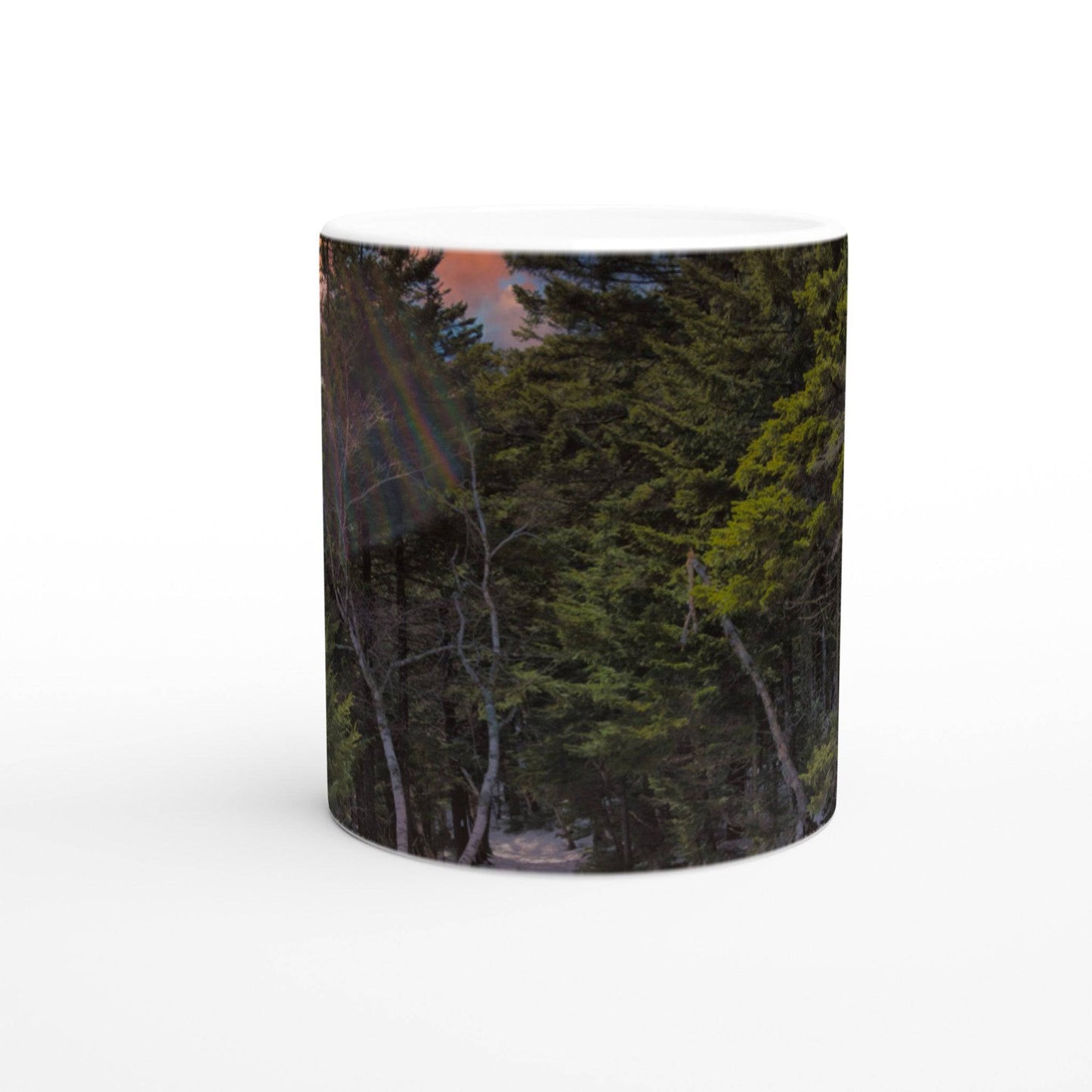 Sunset Americana White 11oz Ceramic Coffee Mug Relaxing Mug Home Office Pixio.Co - Pixio.Co