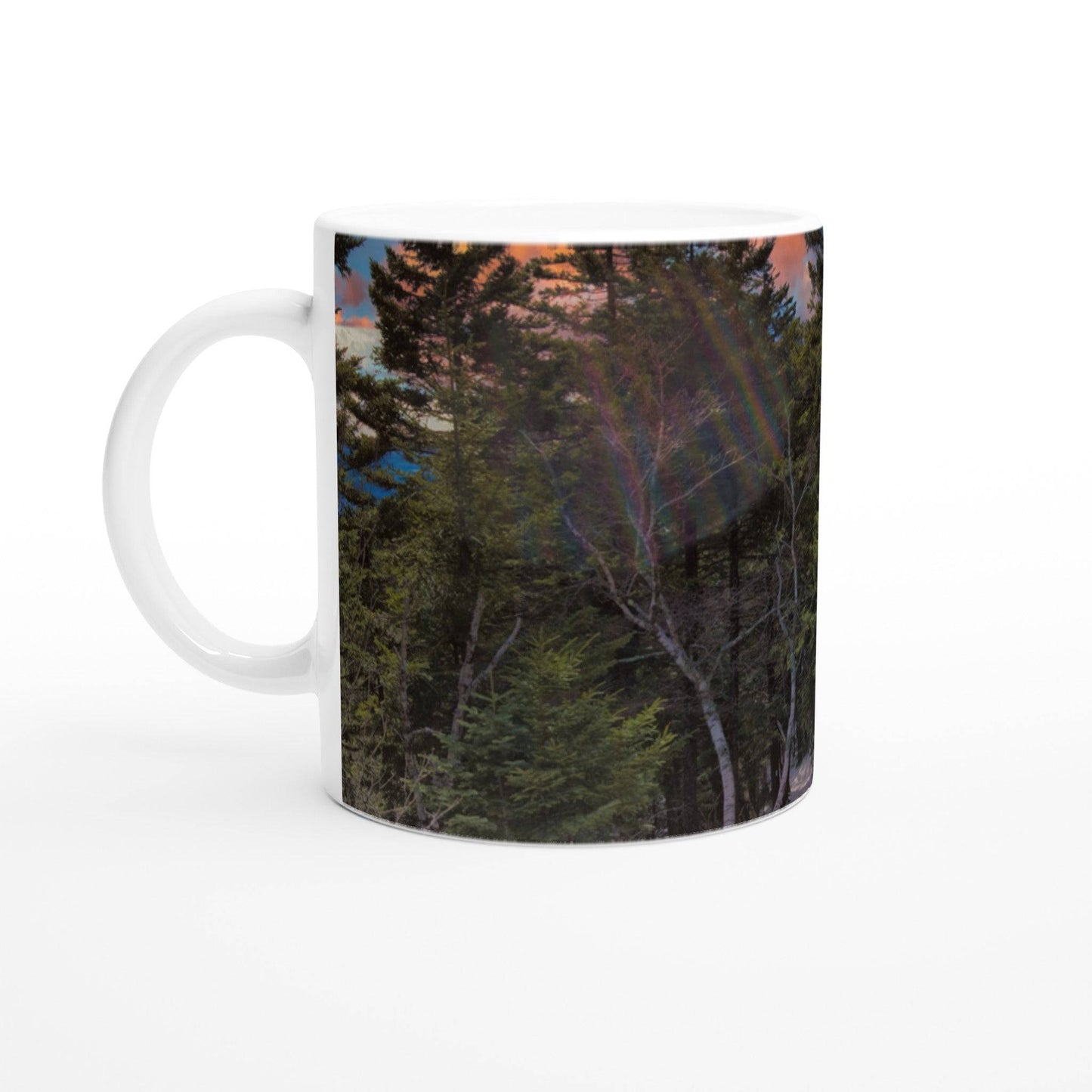 Sunset Americana White 11oz Ceramic Coffee Mug Relaxing Mug Home Office Pixio.Co - Pixio.Co
