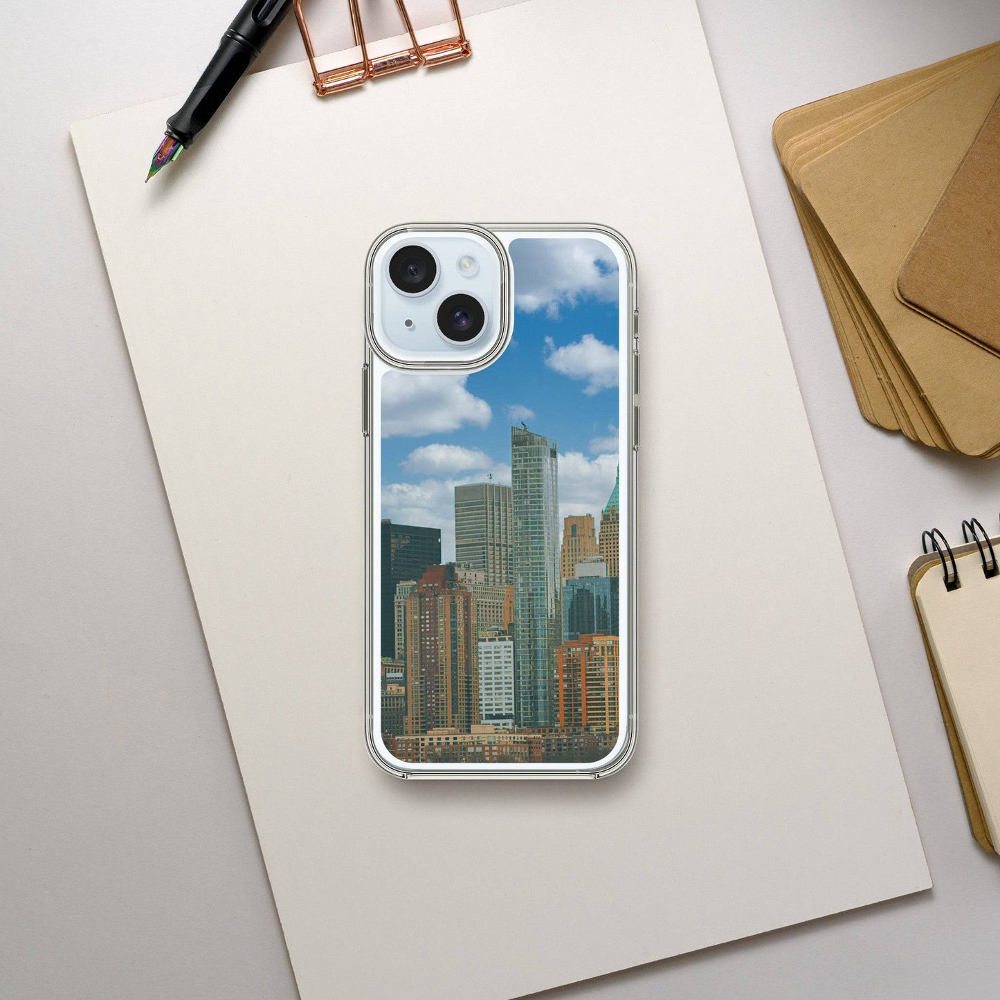 NYC Daytime Cityscape Clear Phone Case for iPhone 12 iPhone 14 iPhone 15 - Pixio.Co