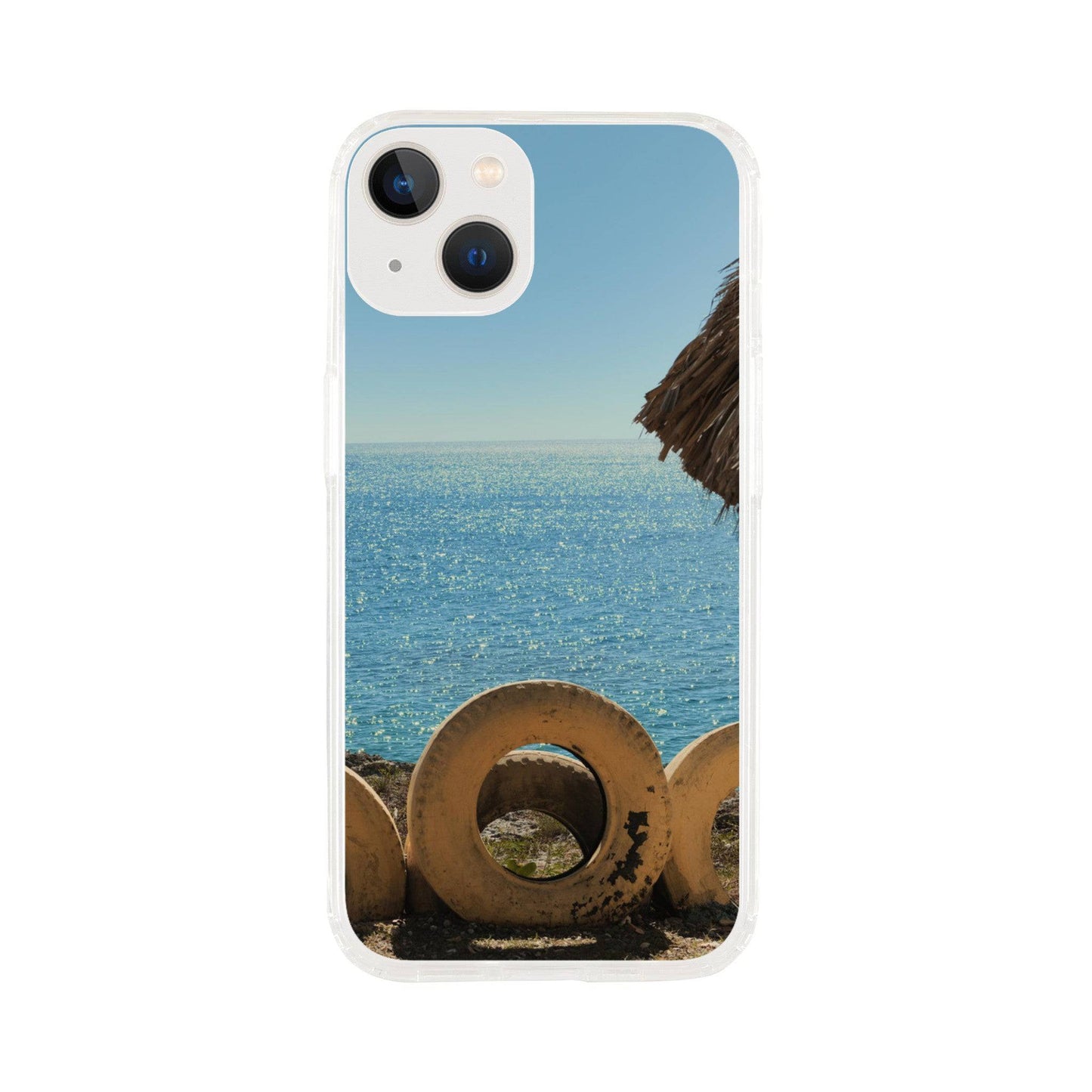 Tropical Beach Carribean clear phone case for iPhone 13 iPhone 14 iPhone 15 - Pixio.Co