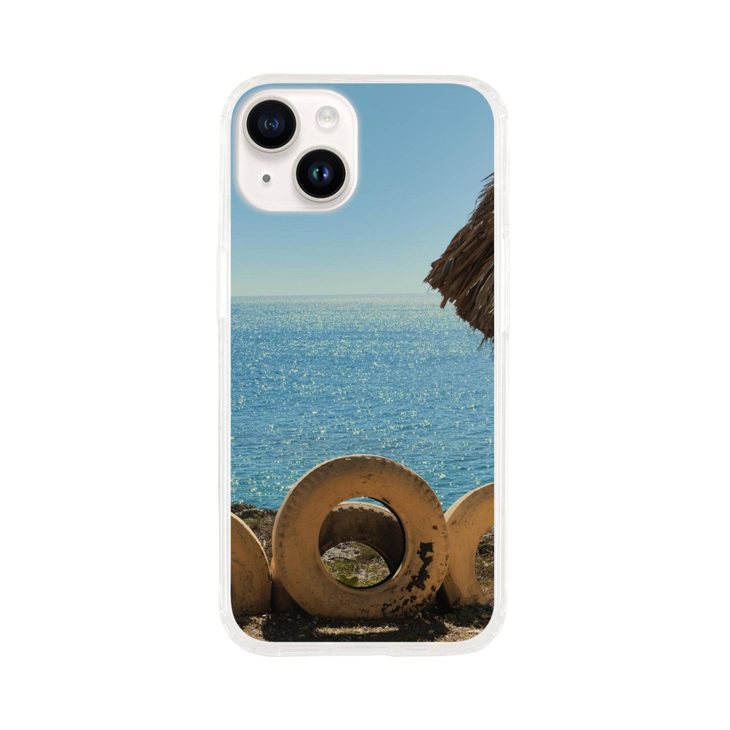 Tropical Beach Carribean clear phone case for iPhone 13 iPhone 14 iPhone 15 - Pixio.Co