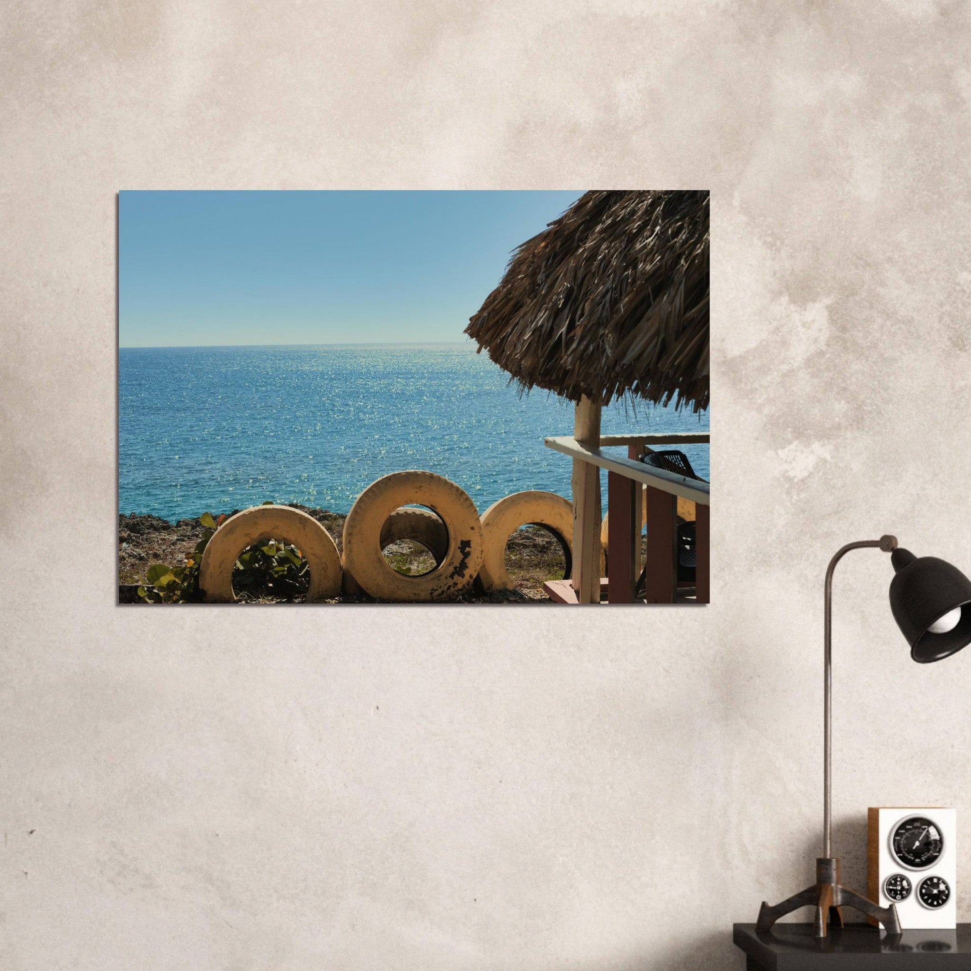 Beach and Tire Aluminum Caribbean Wall Art Home Restaurant Office Decor - Pixio.Co