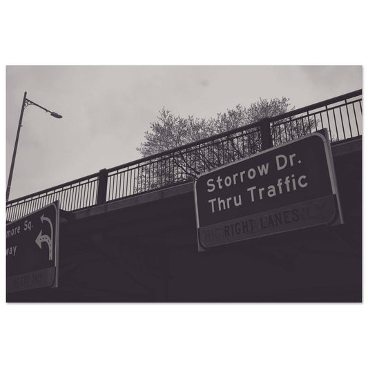 Boston Storrow Drive Black and White Aluminum Massachusetts Wall Art Home Office Business Commercial Decor Pixio.Co - Pixio.Co