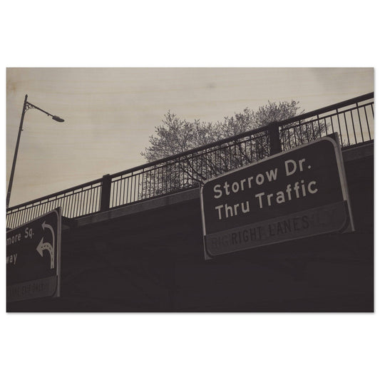 Boston Storrow Drive Black and White Wood Print poster Massachusetts Wall Art Home Office Business Commercial Decor Pixio.Co - Pixio.Co