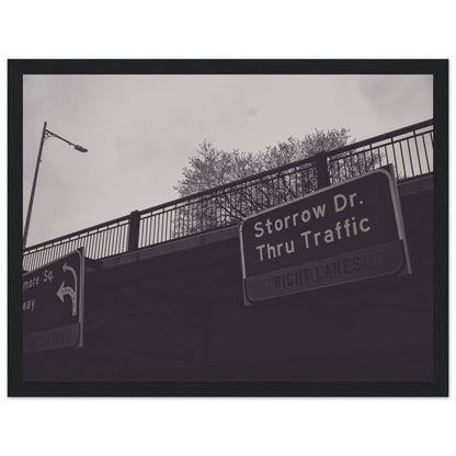 Boston Storrow Drive Black and White Matte Paper Wooden Frame poster Massachusetts Wall Art Home Office Business Commercial Decor Pixio.Co - Pixio.Co