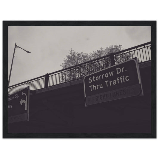 Boston Storrow Drive Black and White - Museum-Quality Matte Paper Wooden Framed Poster Pixio.Co - Pixio.Co