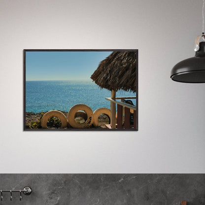 Beach and Tire Classic Black, White Wood Framed Museum Quality Poster Caribbean Wall Art Home Restaurant Office Decor Pixio.Co - Pixio.Co