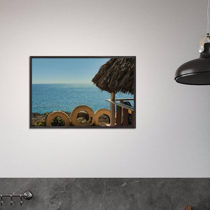 Beach and Tire Classic Black, White Wood Framed Museum Quality Poster Caribbean Wall Art Home Restaurant Office Decor Pixio.Co - Pixio.Co