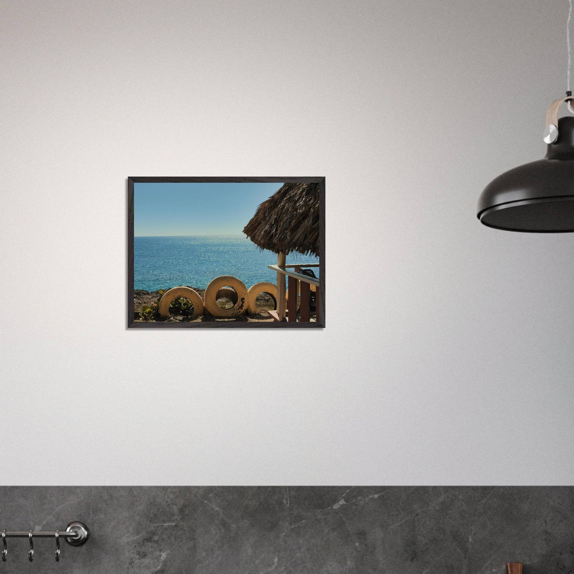 Beach and Tire Classic Black, White Wood Framed Museum Quality Poster Caribbean Wall Art Home Restaurant Office Decor Pixio.Co - Pixio.Co