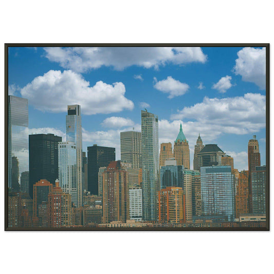 NYC Daytime Cityscape Semi-Glossy Poster Metal Frame New York City Wall Art Home Office Business Commercial Decor Pixio.Co - Pixio.Co