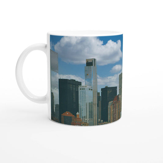 NYC Daytime White 11oz Ceramic Coffee Mug New York City Art Drinkware Pixio.Co - Pixio.Co