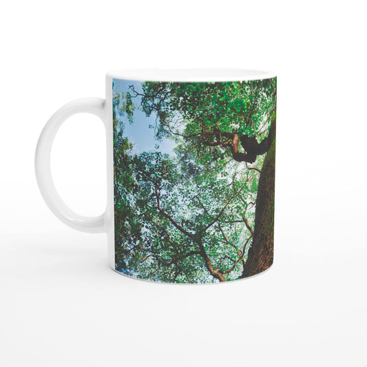 Three Eyes Tree White 11oz Ceramic Coffee Mug Relaxing Art Drinkware Pixio.Co - Pixio.Co