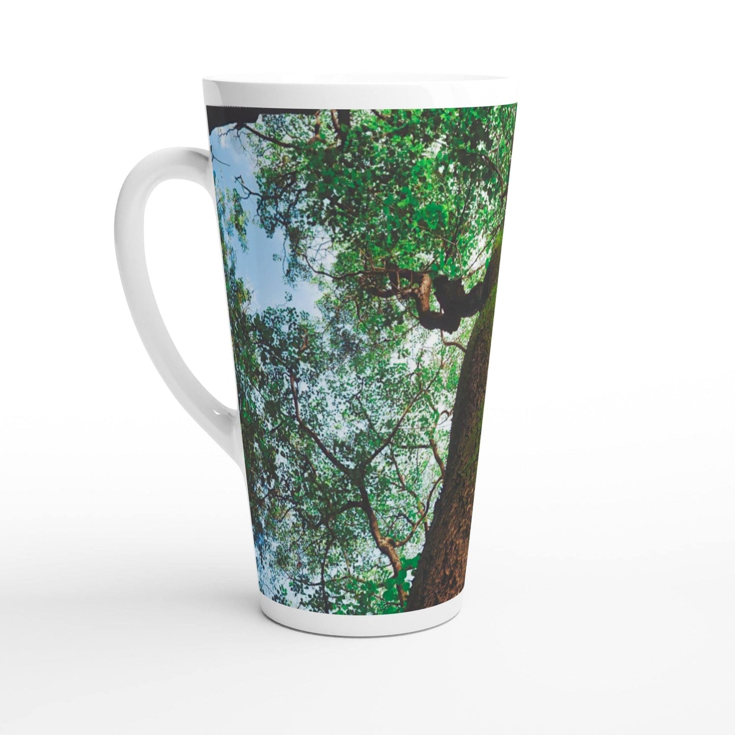 Three Eyes Tree White 17oz Ceramic Coffee Mug Relaxing Nature Art Drinkware Pixio.Co