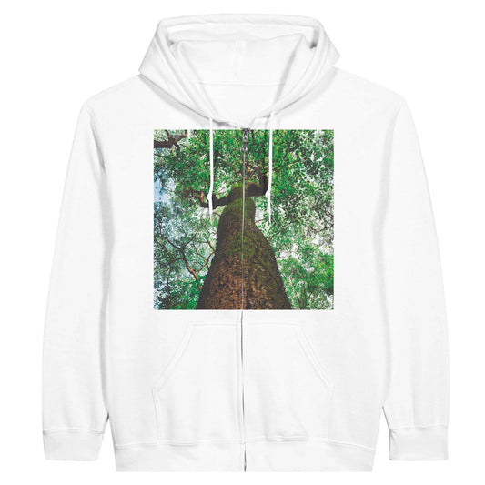 Three Eyes Tree Unisex Zip Hoodie Cozy Nature Organic Eco Pixio.Co - Pixio.Co